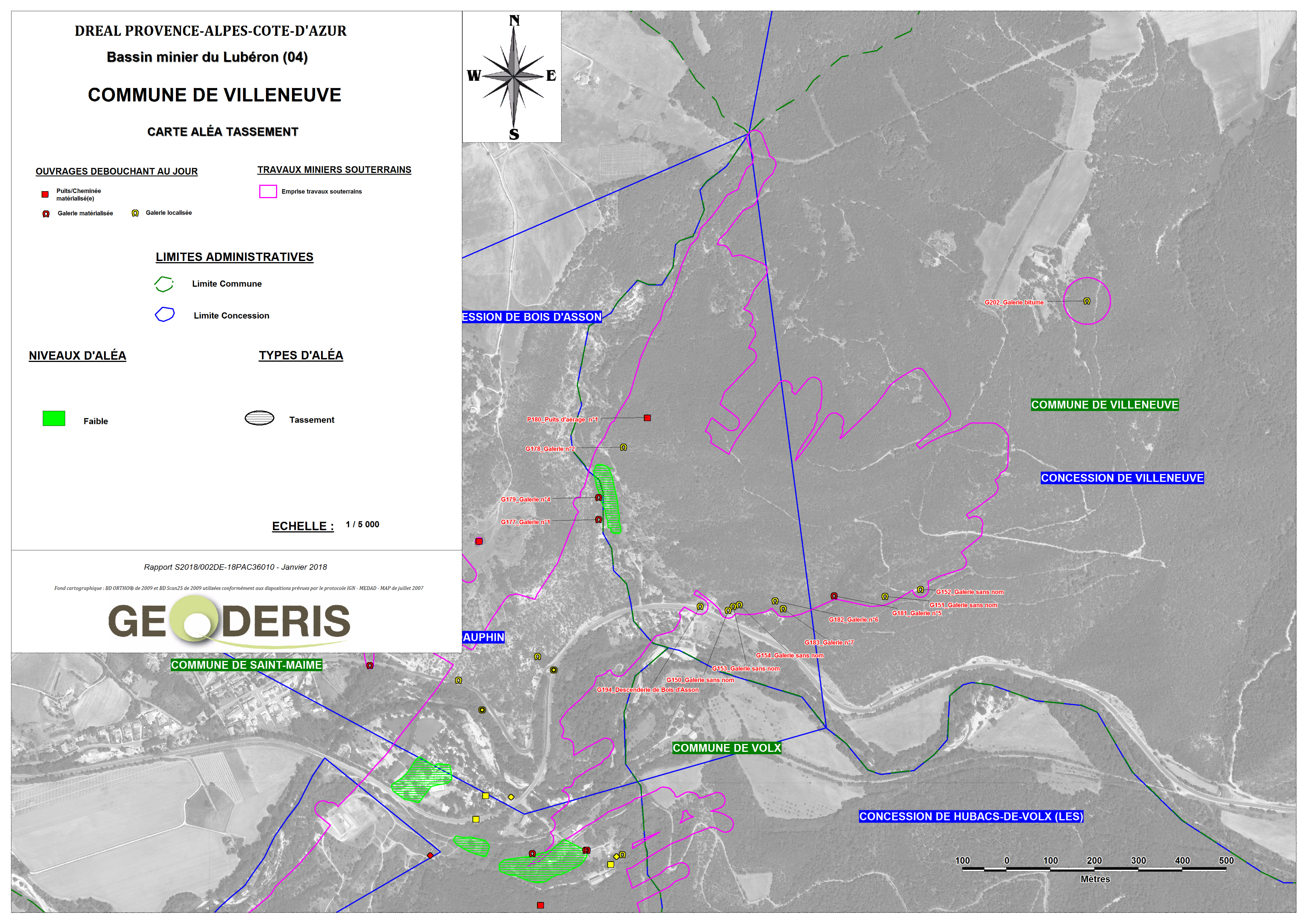 Carte d’aléas Tassement
