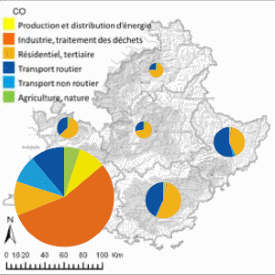 Répartition sectorielle des émissions de CO en 2010 (source : Air PACA)