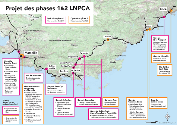 Carte LNPCA projet des phases 1 et 2 